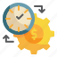 time, money, interest, business, chart, cash, currency, investment icon 