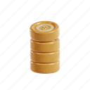 coin, investment, finance, money, dollar, financial, currency, saving, revenue, cash, stack, pile, gold, coin stack, 3d icon, 3d render, 3d finance, economy, dollar coin, capital 