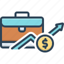 business, briefcase, suitcase, growth, analyzing, increment, augment, commerce