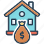 property, assets, money bag, home loan, building, possessions, belongings, real estate 
