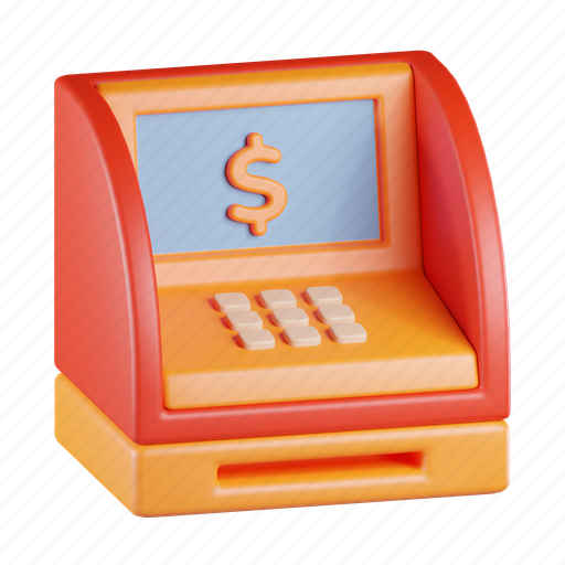 Atm, machine, cash, payment, equipment, bank, money 3D illustration - Download on Iconfinder