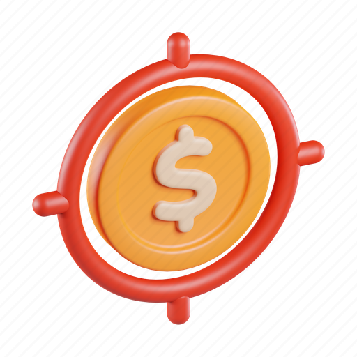 Investment, target, arrow, currency, marketing, aim, dollar 3D illustration - Download on Iconfinder