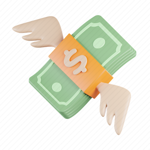 Money, fly, payment, cash, dollar, currency, finance 3D illustration - Download on Iconfinder