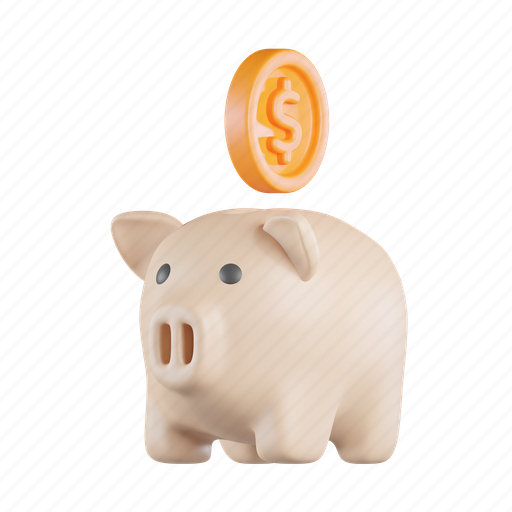 Piggybank, saving, piggy, savings, cash, bank, business 3D illustration - Download on Iconfinder