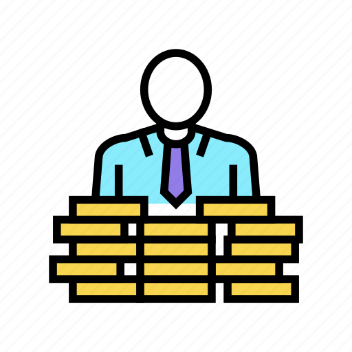 Businessman, coin, education, heap, portfolio, securities icon - Download on Iconfinder