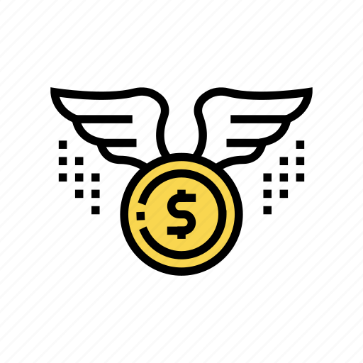 Business, coin, education, portfolio, securities, wings icon - Download on Iconfinder