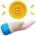 bitcoin, cryptocurrency, investment, invest, hand, coin, currency, 3d