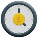 clock, time, investment, invest, money, investing, finance, 3d