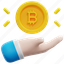 bitcoin, cryptocurrency, investment, invest, hand, coin, currency, 3d 
