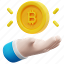 bitcoin, cryptocurrency, investment, invest, hand, currency, coin, 3d 