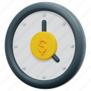 clock, time, investment, invest, money, finance, investing, 3d 
