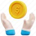 invest, hands, money, investment, investing, currency, coin, 3d 