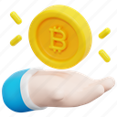 bitcoin, cryptocurrency, investment, invest, coin, hand, currency, 3d