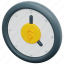 clock, time, investment, invest, investing, money, finance, 3d