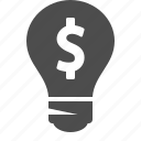 bulb, business, finance, idea, light bulb, money