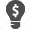 bulb, business, finance, idea, light bulb, money 