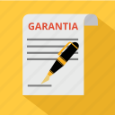 agreement, document, garantia, guarantee, guaranteed, pen, warranty