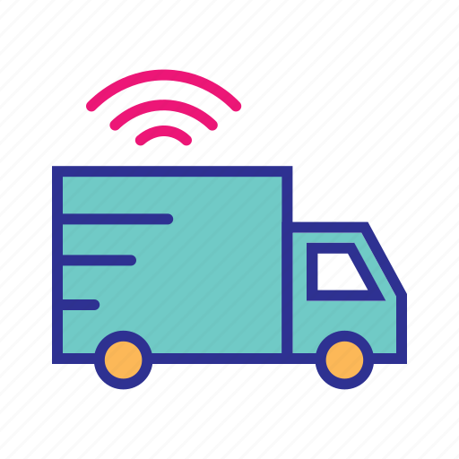 Cargo, delivery van, gps tracking, internet of things, iot, smart van, wifi icon - Download on Iconfinder