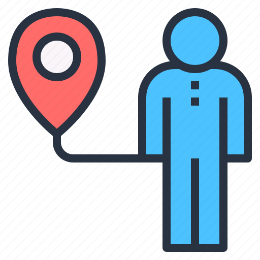 Locating, person, position, system, tracking icon - Download on Iconfinder