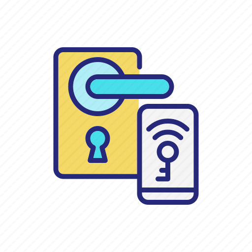 Smart lock, unlock, door, wireless icon - Download on Iconfinder