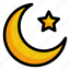 moon, star, islamic 