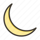 new moon, night, weather, crescent, star