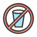 no, drinks, sign, food, glass, water