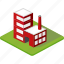 building, city, factory, house, isometric, town, village 