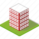 building, city, factory, house, isometric, town, village