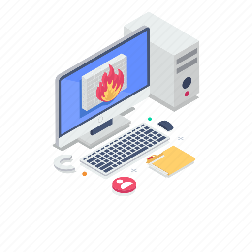 Data burn, firewall, internet defense, web protection, web security illustration - Download on Iconfinder