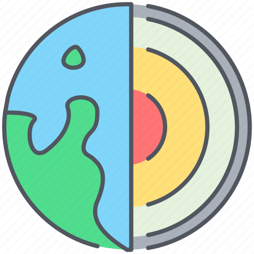 Earth, layers, core, geology, inner, lava, science icon - Download on Iconfinder