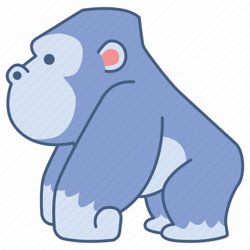 Ape, sticker, gorilla, badge, emoticon, animal, cartoon sticker - Download on Iconfinder
