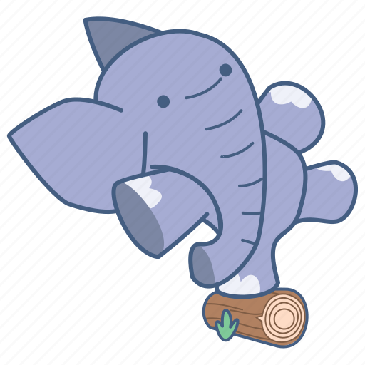 Elephant, animal, character, sticker, cartoon, cute sticker - Download on Iconfinder
