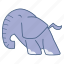 elephant, animal, cartoon, cute, character, sticker 