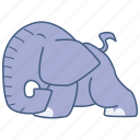 elephant, animal, cartoon, cute, character, sticker