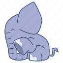 elephant, animal, cartoon, cute, character, sticker