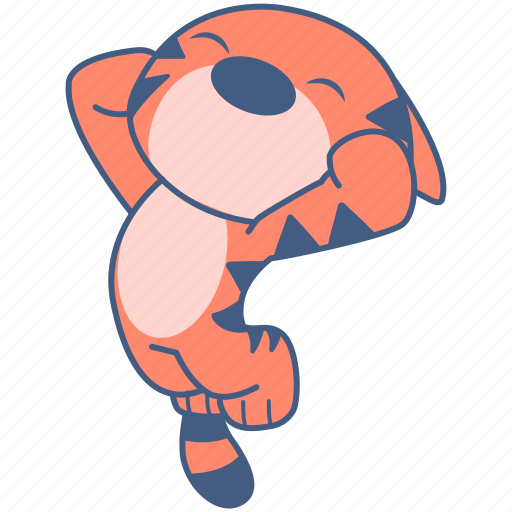 Tiger, cartoon, character, cute, sticker, animal sticker - Download on Iconfinder