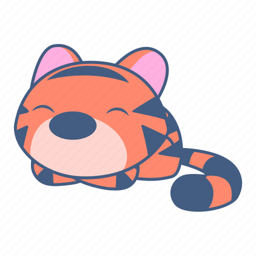 Tiger, animal, character, sticker, cartoon, cute sticker - Download on Iconfinder