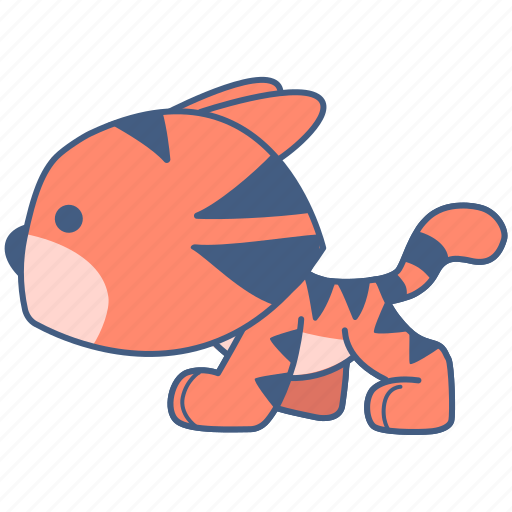 Tiger, animal, character, cartoon, cute, sticker sticker - Download on Iconfinder