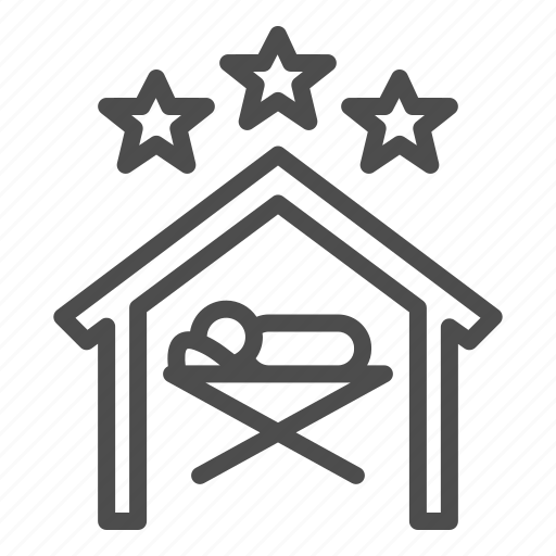 Scene, nativity, jesus, bible, house, star, bed icon - Download on Iconfinder