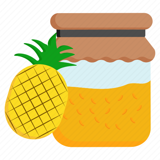 Jam jar, marmalade, pineapple jam, fruit preserves, fruit butter, fruit curd, glass jar icon - Download on Iconfinder