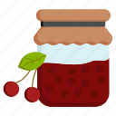 jam jar, cherry jam, fruit preserves, marmalade, fruit butter, fruit curd, glass jar