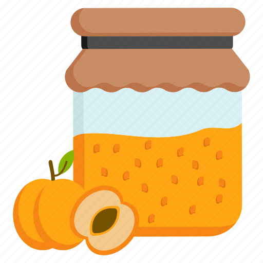 Jam jar, jelly jam, marmalade, chunks, fruit preserves, peach jam, fruit butter icon - Download on Iconfinder