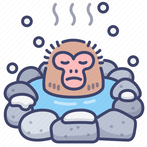 Monkey, spring, onsen, japan icon - Download on Iconfinder