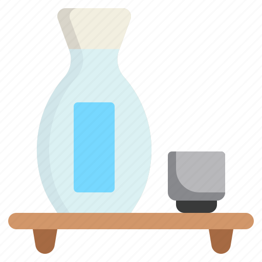 Sake, alcohol, drink, cup, bottle icon - Download on Iconfinder