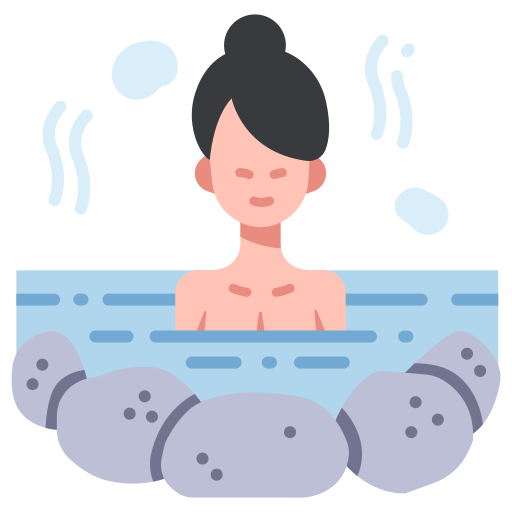 Female, relax, japanese, water, hot, onsen icon - Free download