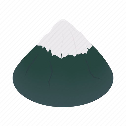 Fuji, isometric, japan, landscape, mountain, snow, vectior icon - Download on Iconfinder