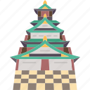 castle, osaka, japan, landmark, oriental