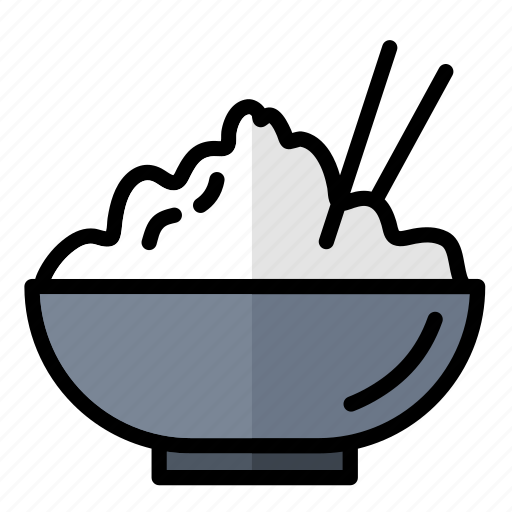 Rice, japanese, bowl, in, a, chopsticks, cook icon - Download on Iconfinder