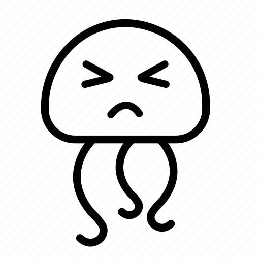 Annoyed, emoji, happy, jellyfish, sea creature icon - Download on Iconfinder